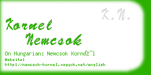 kornel nemcsok business card